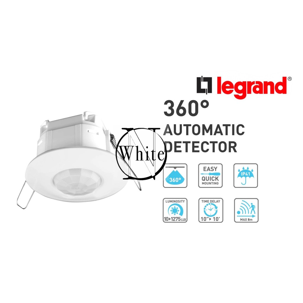 Legrand 048944 Pir Motion Sensor 360 Recessed Type Shopee Singapore 5737