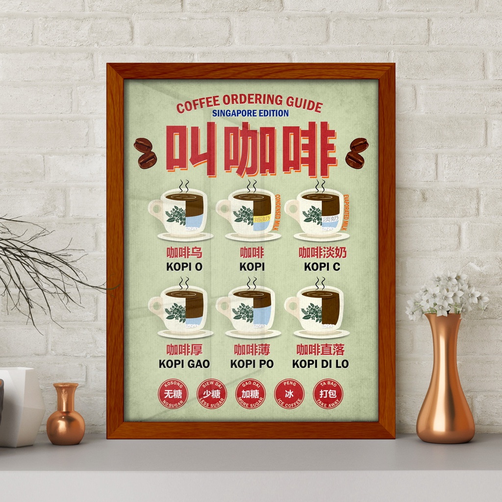 Singapore Edition Coffee Ordering Guide Poster Shopee Singapore