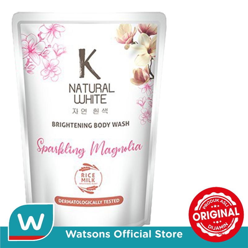 K Natural Sabun Mandi Sparkling Magnolia Pouch 400ml - Gambar 2