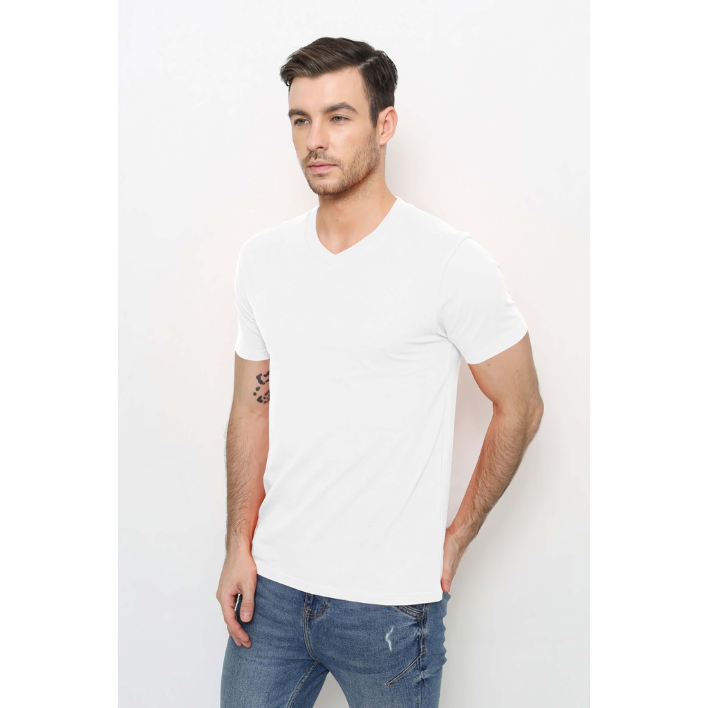Plain v-neck T-Shirt/Cool T-Shirt Material | Shopee Singapore