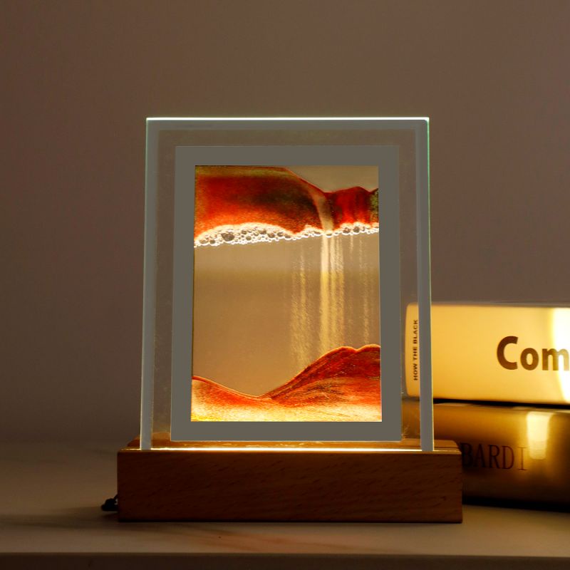 Sandscape Light Moving Hourglass USB LED Desk Table Night Lamp Flowing