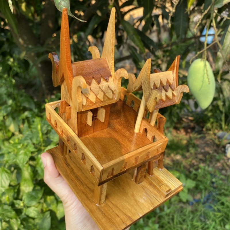Thai Traditional House Teak Wood Khai Ban Chamrong (Small Size) Painted Well Varnished. Shopee