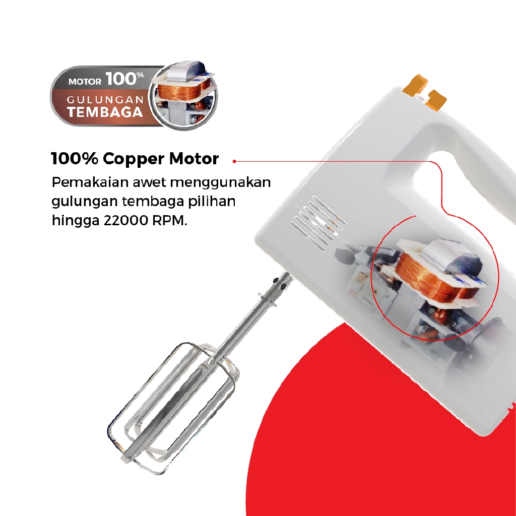 Maspion Electric Hand Mixer Pencampur Elektrik MT-1150 - Gambar 2