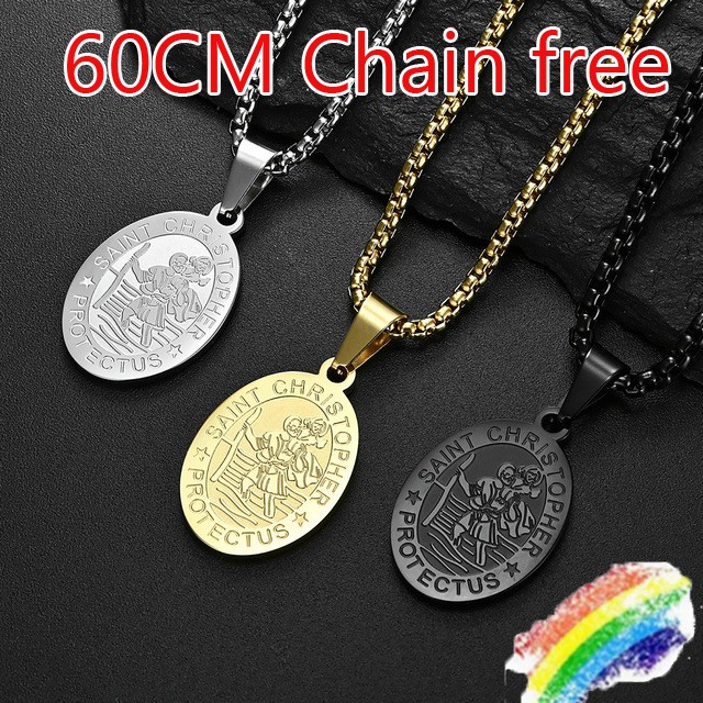 Catholic hot sale necklace mens