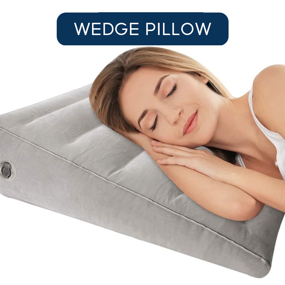 Inflatable Bed Pillow for Sleeping Travel Trip Vacation Wedge Pillow