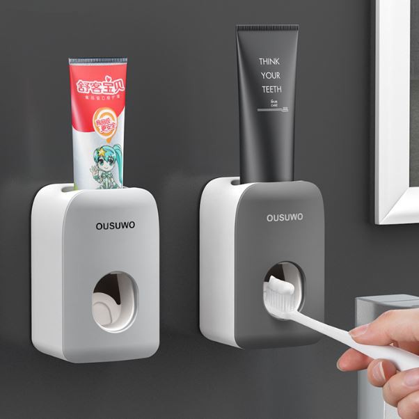 New Automatic Toothpaste Dispenser Toothbrush Holder Wall Mounted ...