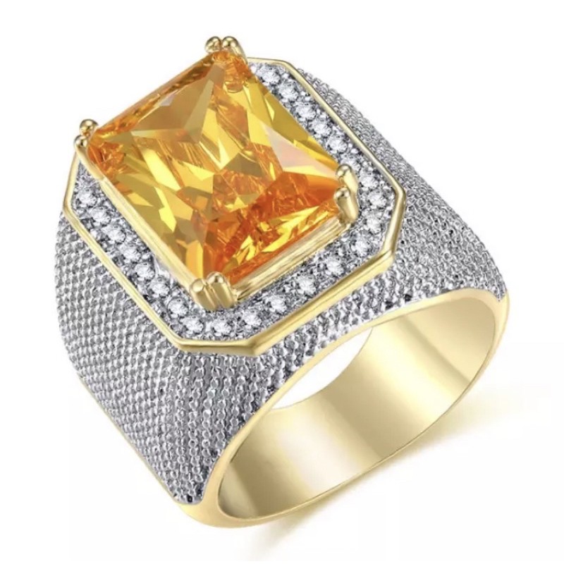 Mens gold 2025 sapphire ring