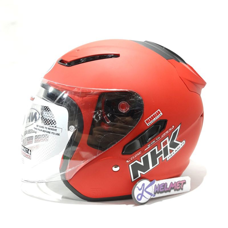 NHK R1 SOLID RED DOFF DOUBLE VISOR HELMET | Shopee Singapore