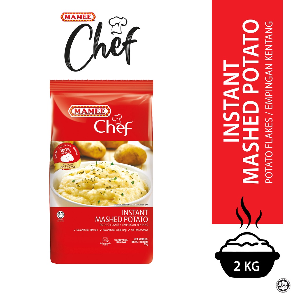 Mamee Chef Instant Mashed Potato Flakes 2kg Halal / Ready To Eat
