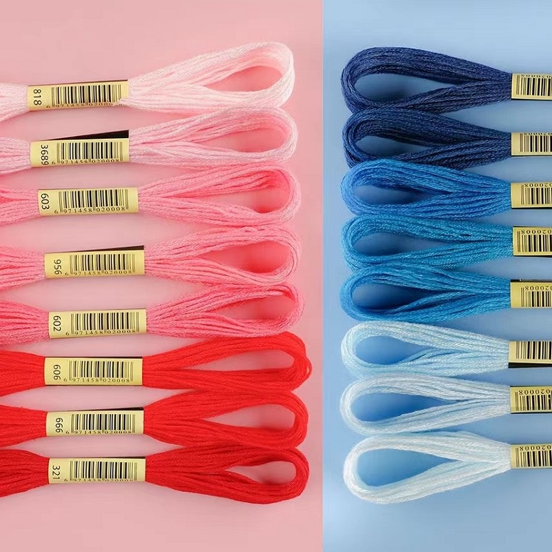 8 Colors 8M Embroidery Thread Embroidery Floss Cross Stitch Kit Premium ...