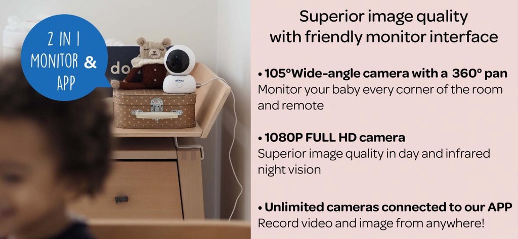 Beaba Zen Premium Video Baby Monitor (2 Colors) | Shopee Singapore