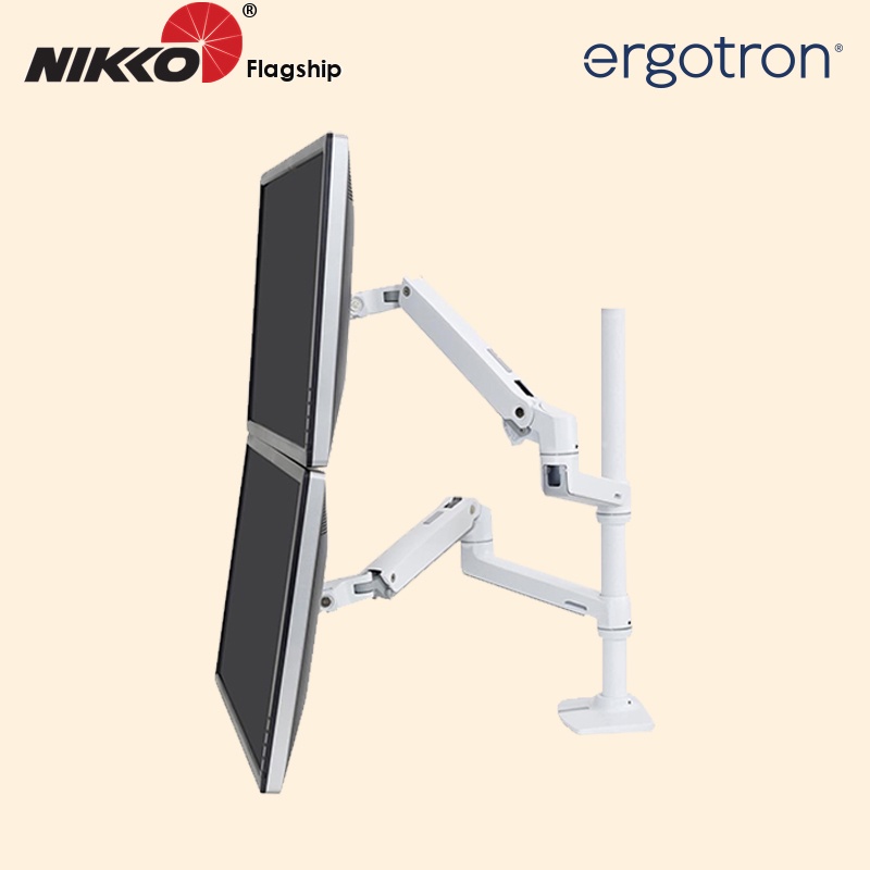[Local Warranty] Ergotron LX Dual Stacking Arm Tall Pole White Multi