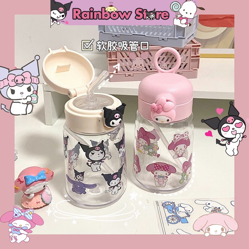 400ML ins Cute Sanrio Kuromi Cinnamon Dog Summer Drinking Straw Cup ...