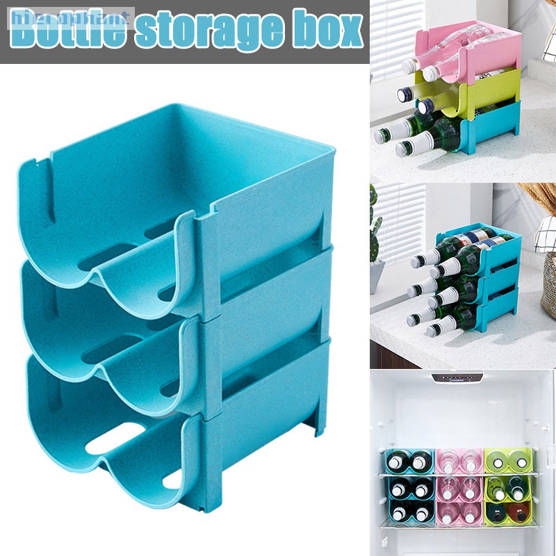 Free-Standing Plastic Water Bottle Wine Rack Storage Organizer ...
