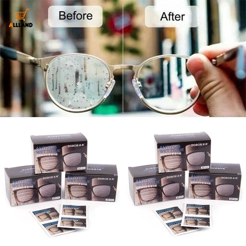 50Pcs/Pack Glasses Cleaner Wet Wipes/ Disposable Eyeglasses Anti-Fog ...