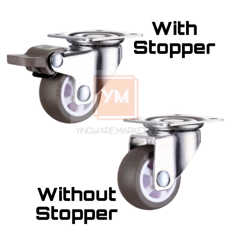 Heavy duty rubber flat plate castor wheel roller caster swivel rotate ...