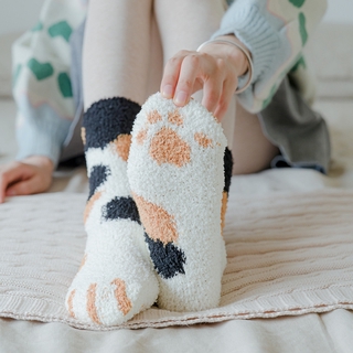 Fluffy Cat Paw Fuzzy Fleece Socks