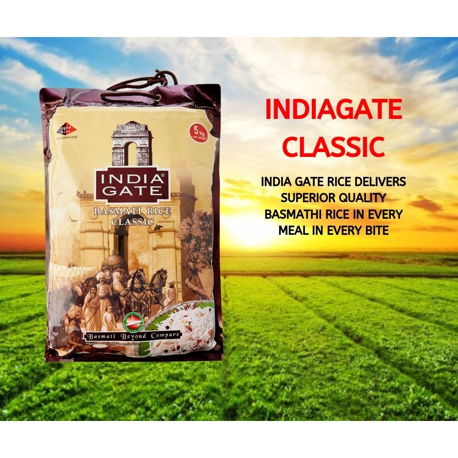 India Gate Classic Basmati Rice 5 KG, 2 YEARS Aged, Handpicked, tasty ...