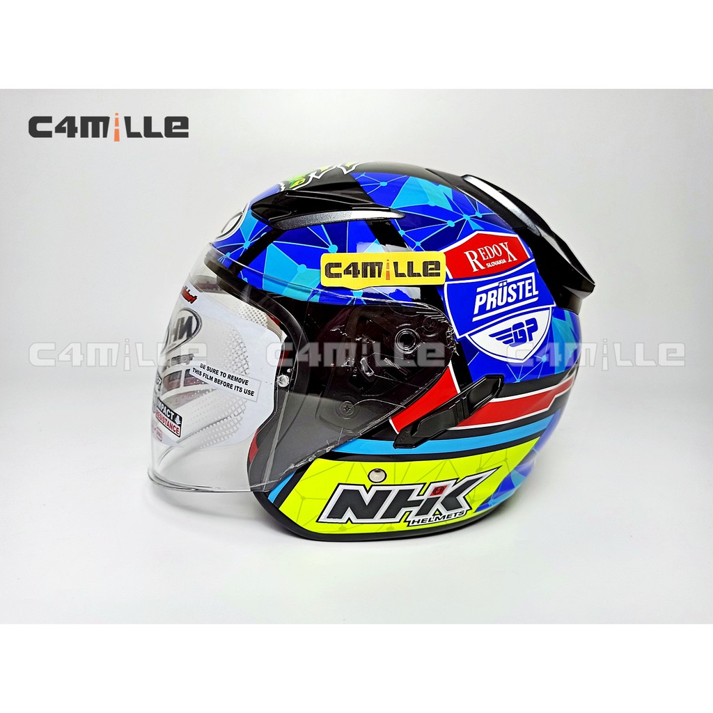 Nhk R1 JACOB BLACK DOUBLE VISOR HALF FACE Helmet | Shopee Singapore