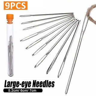 9pcs Large Eye Needles Sewing Needles Darning Needles Set Hand Sewing  Needles Blunt Needles Embroidery Needles Set Steel Sewing Needles