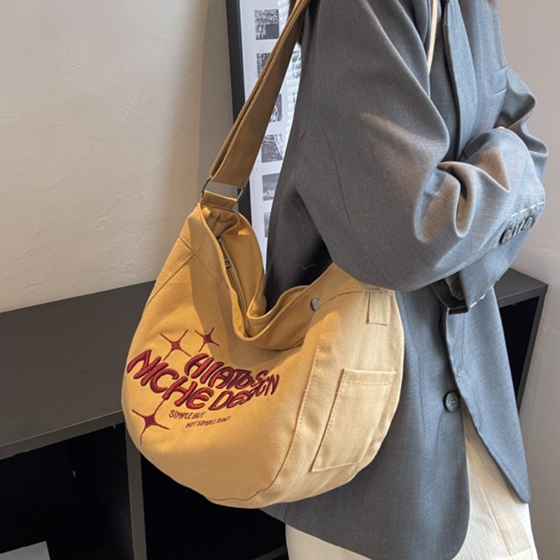 Ulzzang Korean Fashion Canvas Big Capacity Women Sling Bag Shoulder Bag Crossbody Bag Messenger Bag Hobo Bag for Women