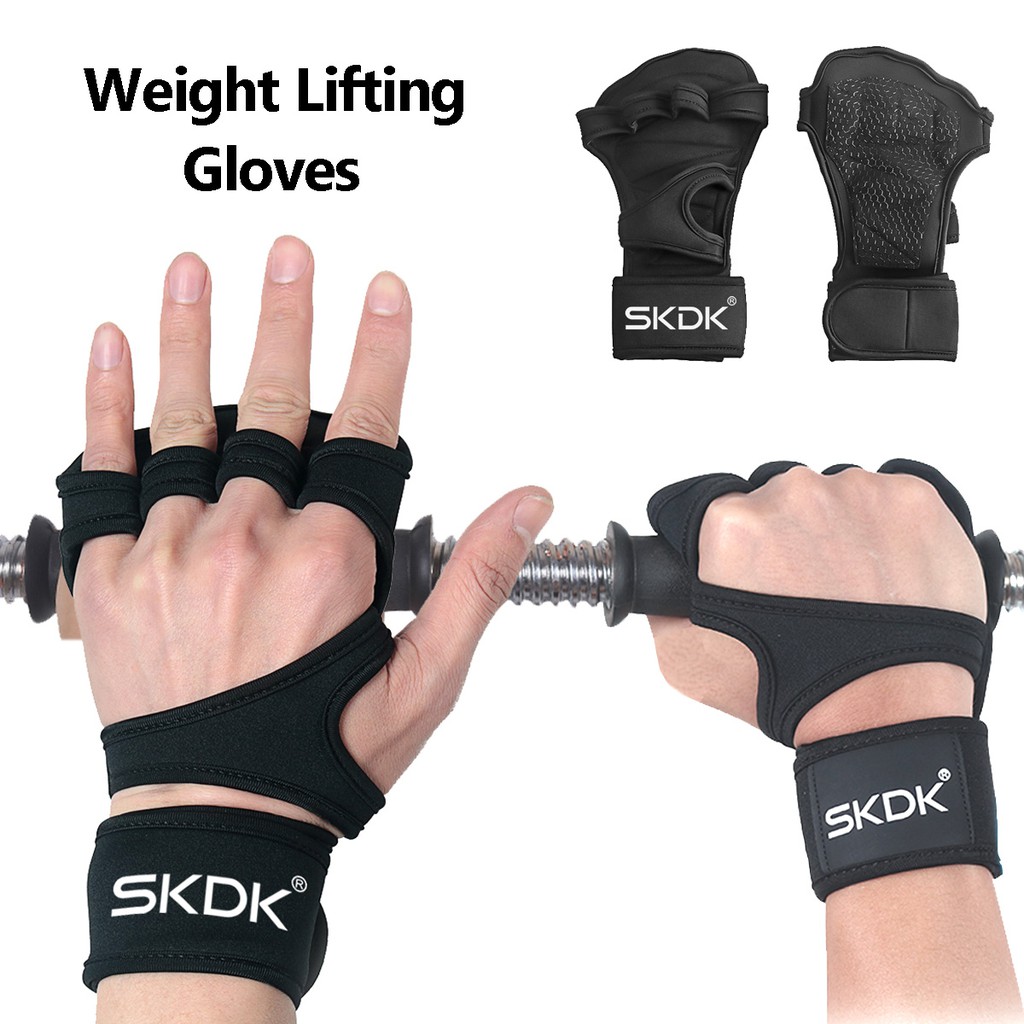 Fit Active Sports New Ventilated Weight Lifting Gloves with Built-In Wrist  Wraps, Full Palm Protection & Extra Grip. Great for Pull Ups, Cross