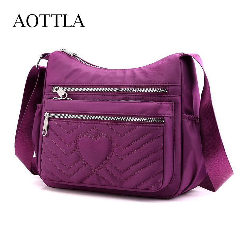 Nylon Women's Shouder Bag High Quality Female Crossbody Bag Casual Durable Ladies Messenger Bag 3 Layer Zipper Femal Bag