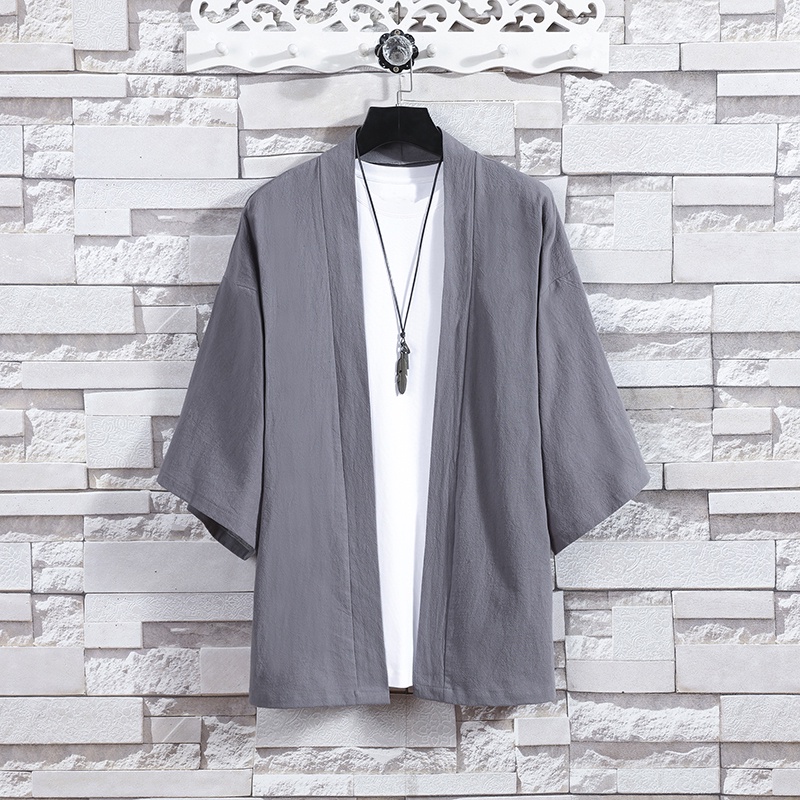 Summer Men Cardigan Kimono Clothing Jacket Mens Shirt Male Harajuku Hipsters
