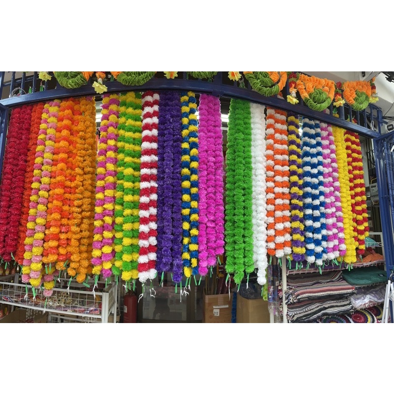 Artificial Marigold Garland (malai) (5 pieces) In 1 Packet for wedding, Nalangu and home decoration decor