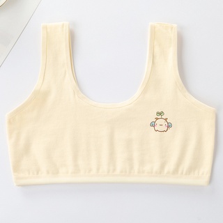 Doly] 8-9-12 years old tube top Teens Bra For Girl Kids bralette tops  underwear female student pure woven cotton vest young Af