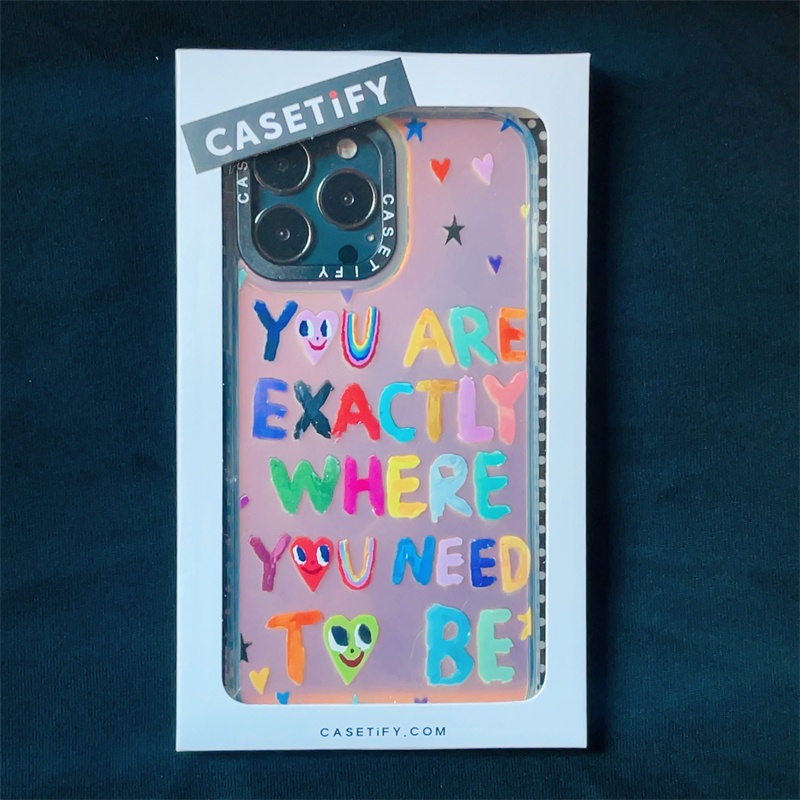 CASETify X YOU ARE EXACTLY WHERE YOU NEED TO BE Laser Case Hard Inspired PC Desig TPU Edge IPhone 13 Pro Max 12 Pro Max 11 Pro Max XS MAX XR X Case