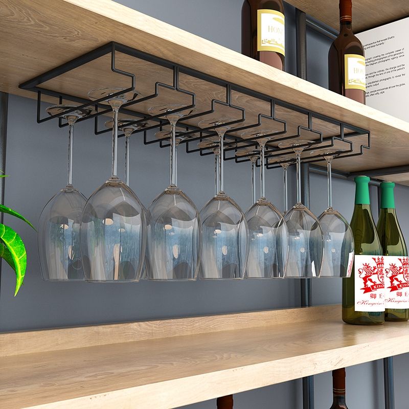 Red Wine Rack Upside Down Household 3/4/5/6/7/8 Rows Hanging Wine Glass  Holder Inverted Metal Shelf Under Wine Glass Holder | Shopee Singapore