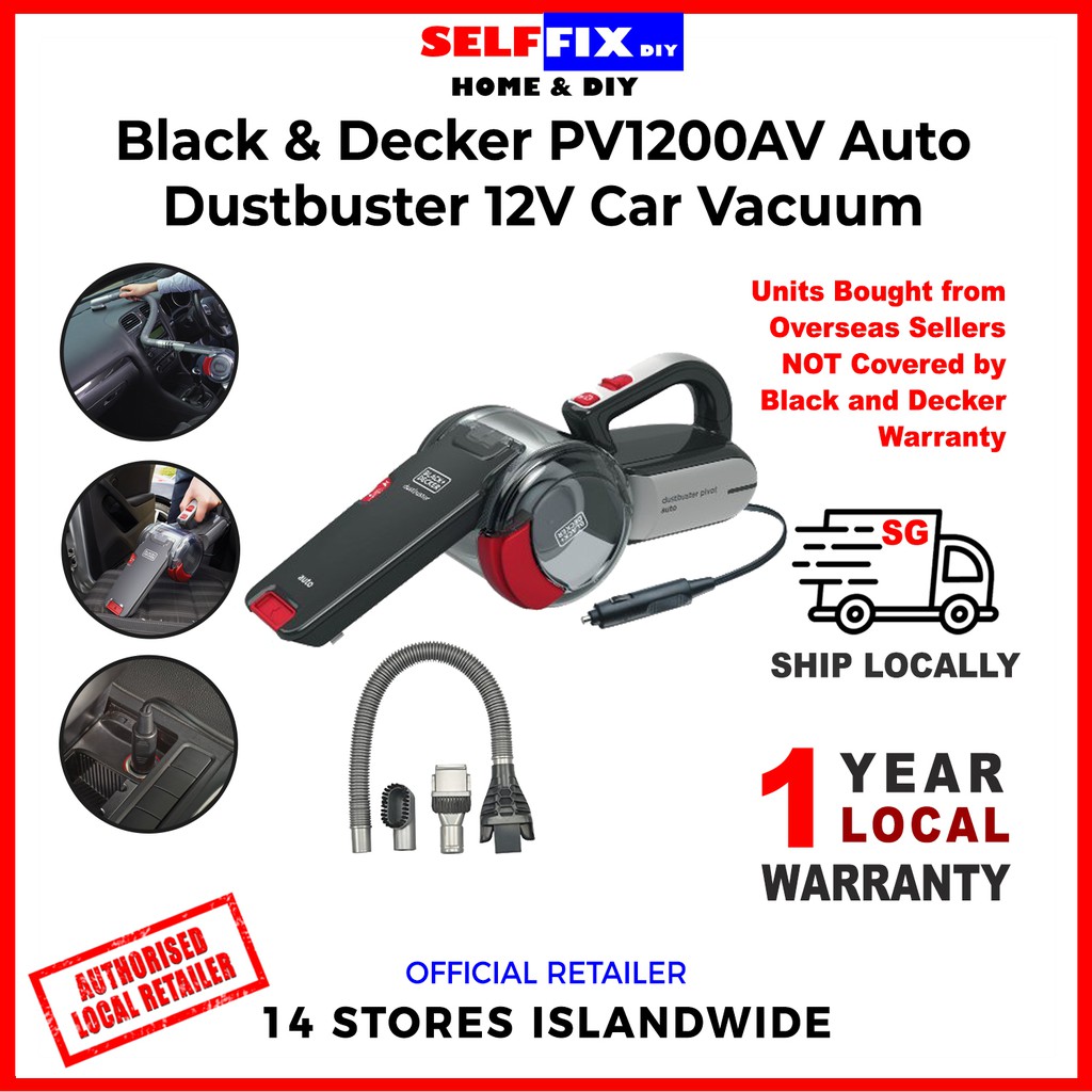 Black & Decker PV1200AV Auto Dustbuster Pivot 12V | Shopee Singapore