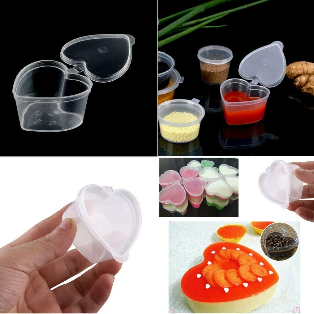 50PCS 1.5oz Heart Shaped Slime Storage Containers, Slime Containers ...
