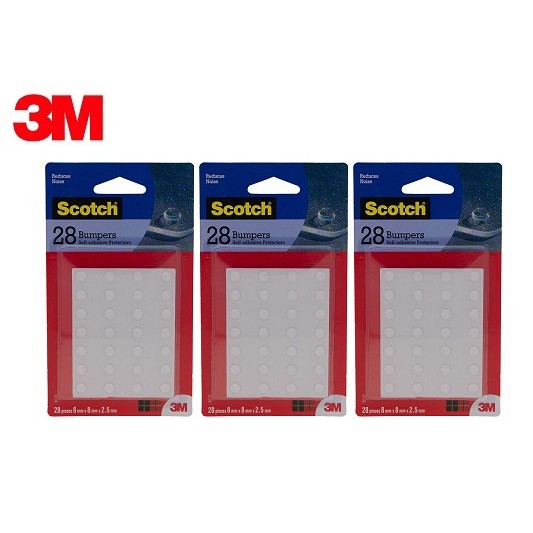 3M Scotch Bumpons Circle BP-8C 8mm x 8mm 28/Pack, Reduce Noise, Protect ...