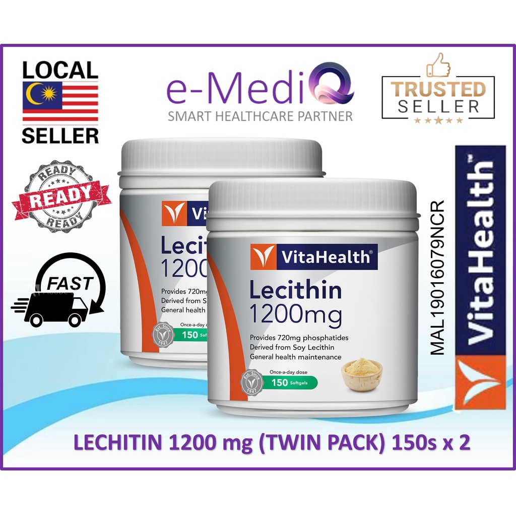 VITAHEALTH Lecithin 1200mg (720mg phosphatides from Soy Lecithin