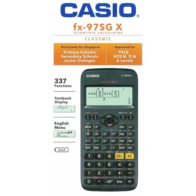 Scientific Calculator Casio FX 97SG Plus | Approved for School Use