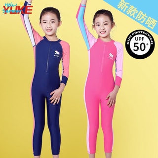Girls Boys Swimsuit Short Sleeve Diving Suit One Piece Swimming Costume for  7-17