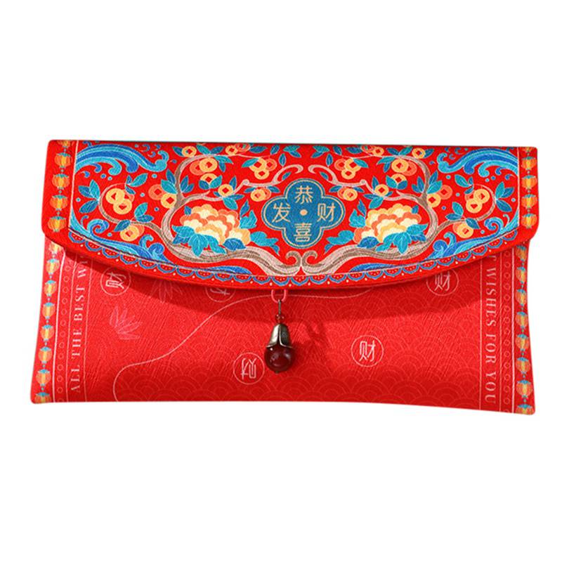 Chinese Silk Red Envelopes Chinese Festive Silk Brocade Lucky Envelope