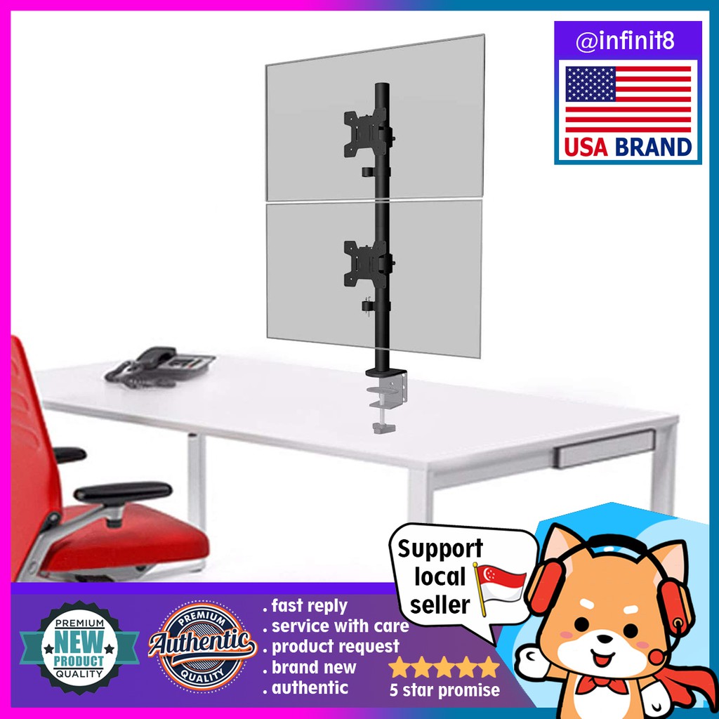 [sg stockUSA brand] WALI Dual Monitor Desk Stacking Mount Stand for