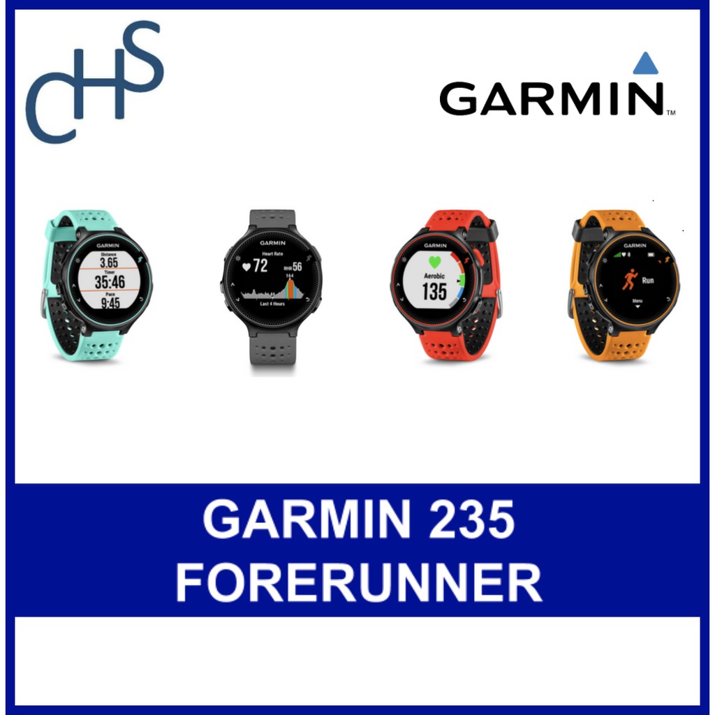 Garmin Forerunner 235 Gray Frost Blue Lava Red Solar Flare Single band Singapore Warranty Shopee Singapore