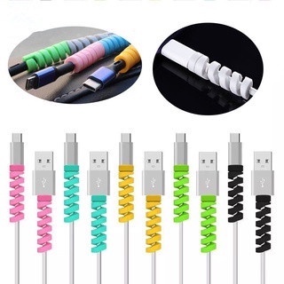 READY STOCK 2 Pcs Universal Cable Protector Prevents Breakage Spiral ...
