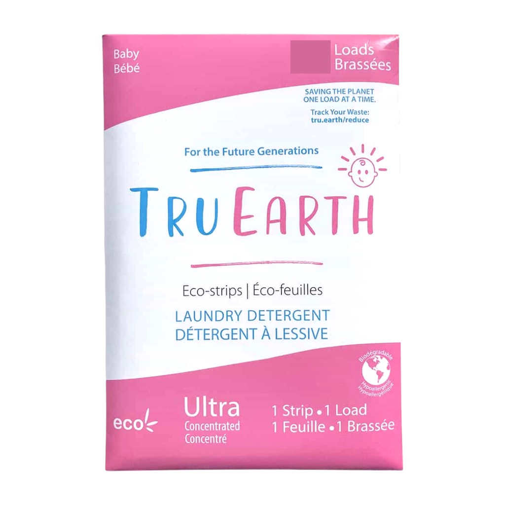 Tru Earth Laundry Sheets 32 Loads Eco-Strips hypoallergenic Low Suds ...