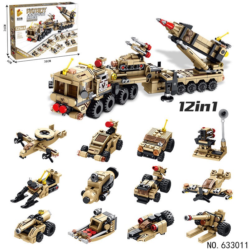 12 in 1 Patriot Airdefense Missile Lego Playset Building Blocks 549pcs ...