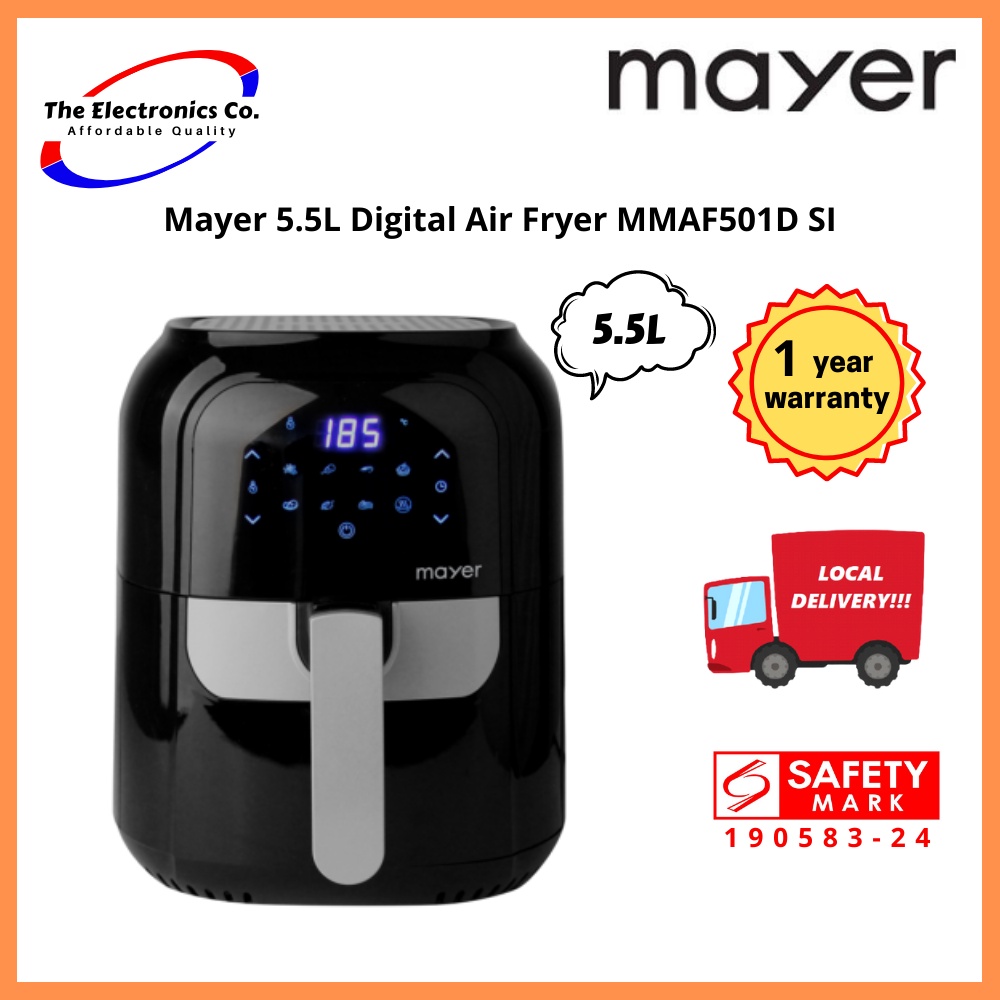 Mayer 5.5L Digital Air Fryer MMAF501D SI The Electronics Co. Shopee