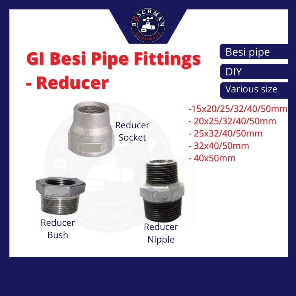 GI Pipe fittings GI Galvanized Iron Joint Fittings Connector Besi ...
