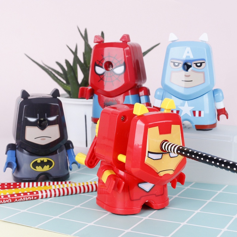 Marvel DC Superhero Captain America Spider-Man Batman Pencil Sharpener ...