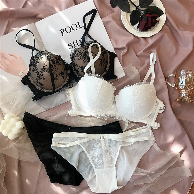 Sexy Lace cotton Underwear set, Bra With Thick Rimmed Bras, set Due To Soft  Breathable Female Lace lot