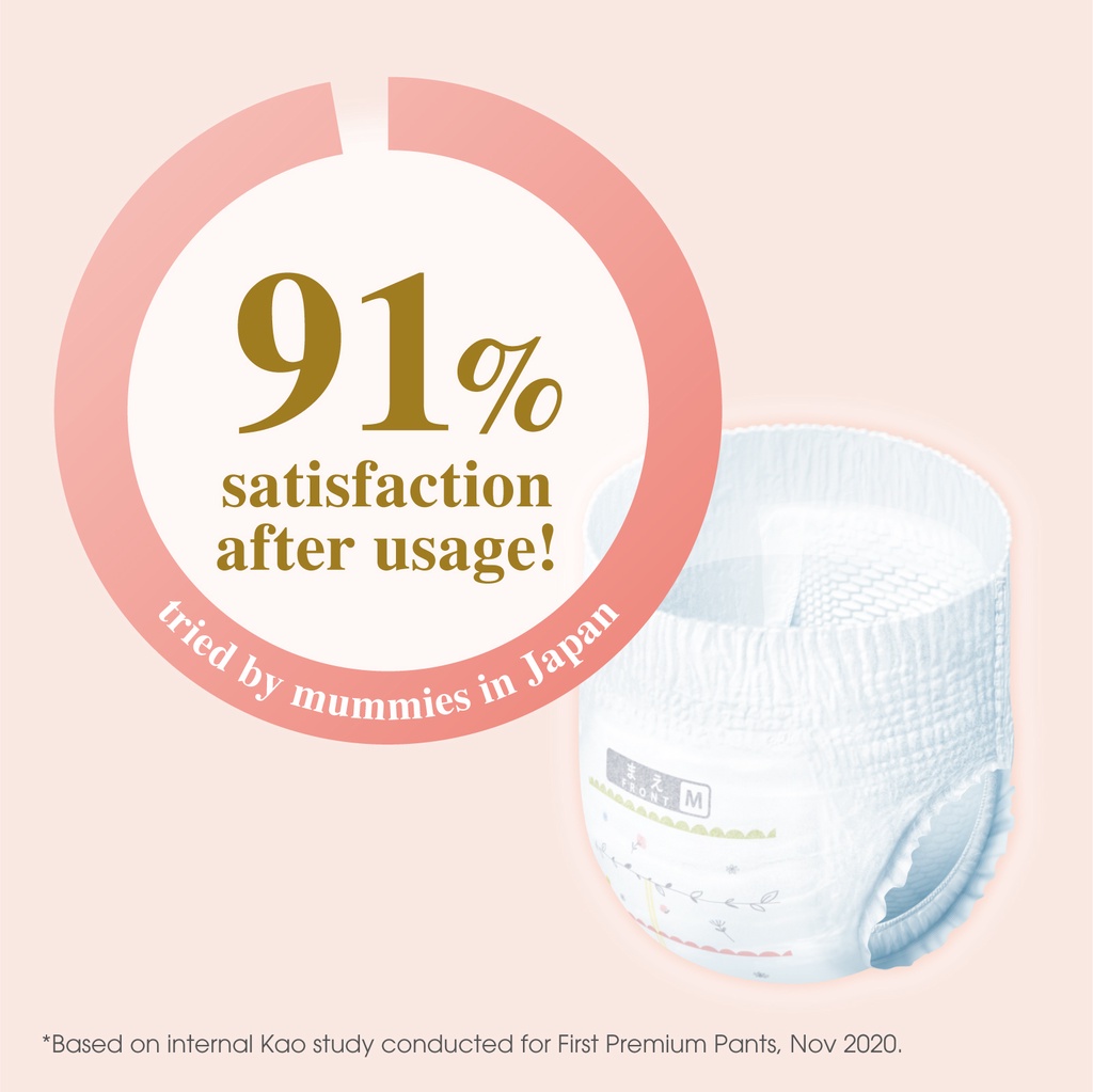 Merries First Premium Pannolini A Mutandina (12-22 Kg) - 32 Pezzi - Morbidezza Cashmere Con Olio Di Argan