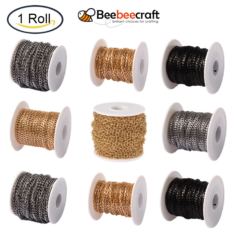 1 Roll/20m Unwelded 304 Stainless Steel Curb/Cable/Box/Rolo/Figaro ...